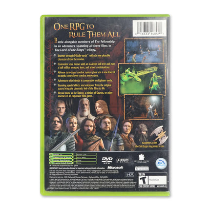 Lord of the Rings: The Third Age for Microsoft Xbox - Case back cover - Product gallery.