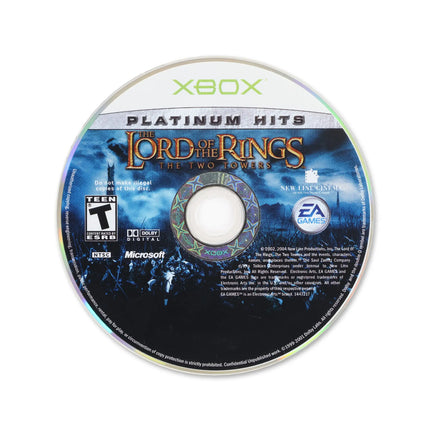 Lord of the Rings Two Towers [Platinum Hits] for Microsoft Xbox - Disc front with label - Game only.