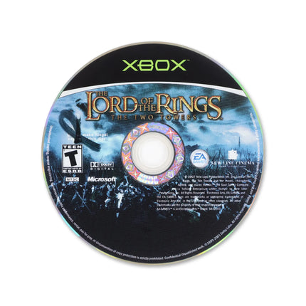 Lord of the Rings Two Towers for Microsoft Xbox - Disc front with label - Game only.