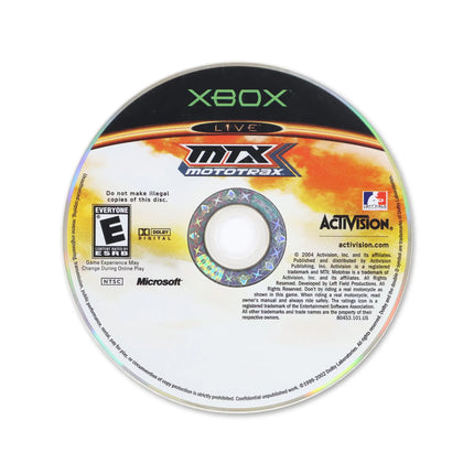 MTX Mototrax for Microsoft Xbox - Disc front with label - Game only.