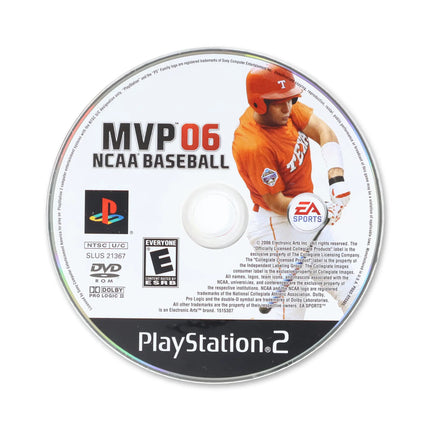 MVP NCAA Baseball 2006 for Sony PlayStation 2 - Disc front with label - Game only.