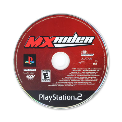 MX Rider for Sony PlayStation 2 - Disc front with label - Game only.