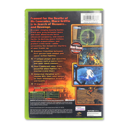 Mace Griffin Bounty Hunter for Microsoft Xbox - Case back cover - Product gallery.