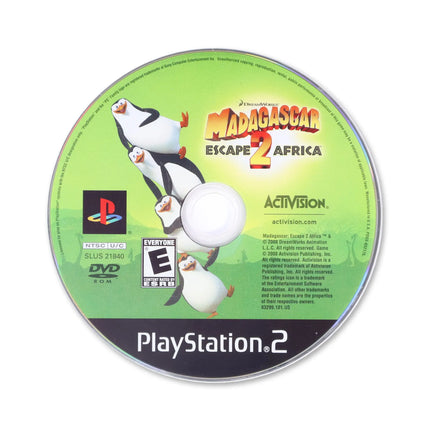 Madagascar Escape 2 Africa for Sony PlayStation 2 - Disc front with label - Game only.