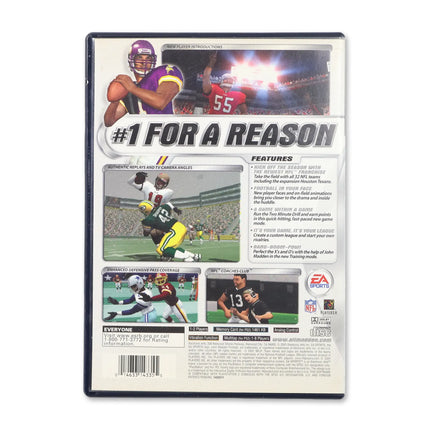 Madden 2002 for Sony PlayStation 2 - Case back cover - Product gallery.