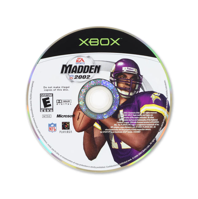 Madden 2002 for Microsoft Xbox - Disc front with label - Game only.
