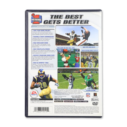 Madden 2003 for Sony PlayStation 2 - Case back cover - Product gallery.