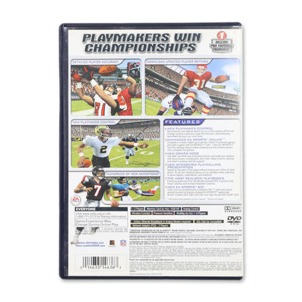 Madden 2004 for Sony PlayStation 2 - Case back cover - Product gallery.