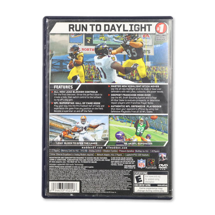 Madden 2007 for Sony PlayStation 2 - Case back cover - Product gallery.