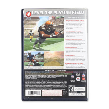 Madden 2009 for Sony PlayStation 2 - Case back cover - Product gallery.