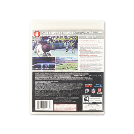 Madden 2009 for PlayStation 3 - Box back - Product gallery.