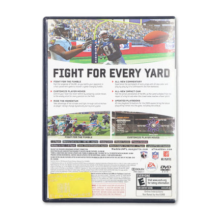 Madden NFL 10 for Sony PlayStation 2 - Case back cover - Product gallery.