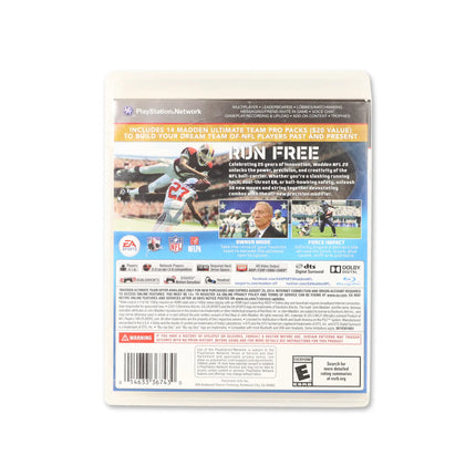 Madden NFL 25 [Bonus Edition] for PlayStation 3 - Box back - Product gallery.