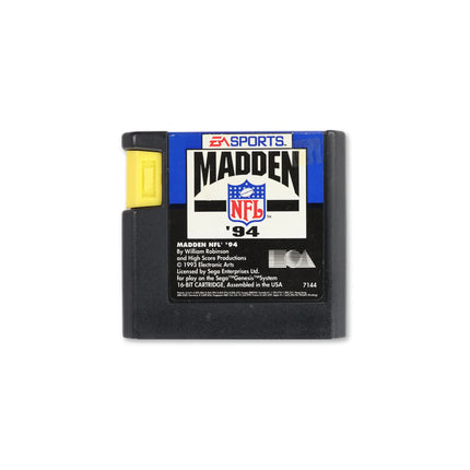 Madden NFL '94 for Sega Genesis - Cartridge front with label - Game only.
