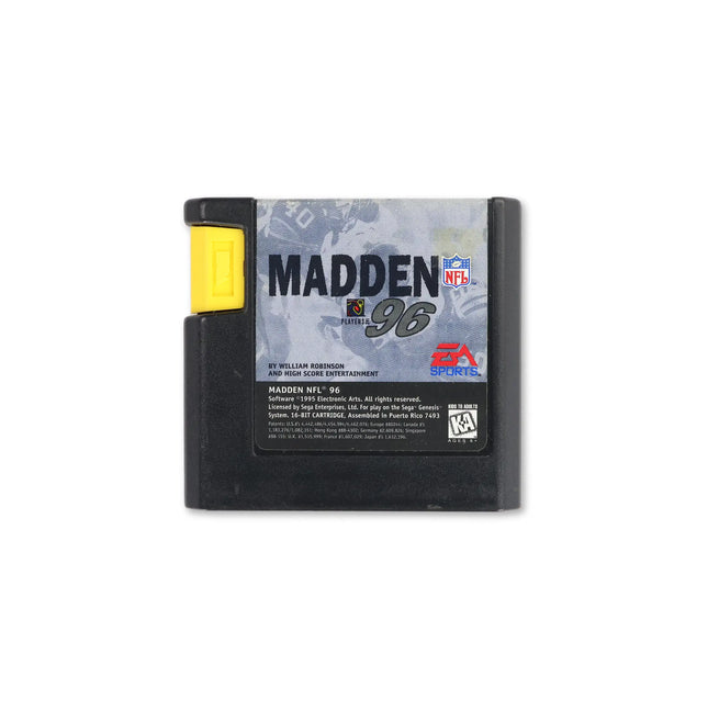 Madden NFL 96 for Sega Genesis - Cartridge front with label - Game only.