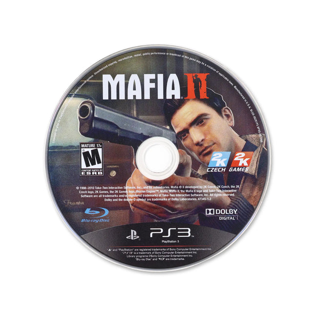 Mafia II for PlayStation 3 - Cartridge front with label - Game only.