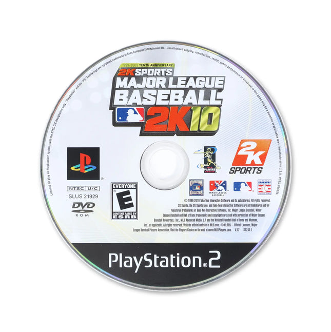Major League Baseball 2K10 for Sony PlayStation 2 - Disc front with label - Game only.