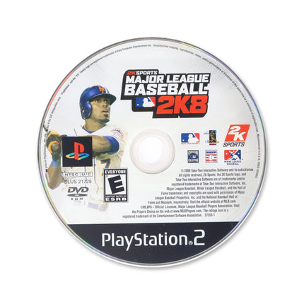 Major League Baseball 2K8 for Sony PlayStation 2 - Disc front with label - Game only.