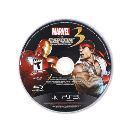 Marvel Vs. Capcom 3: Fate of Two Worlds for PlayStation 3 - Cartridge front with label - Game only.