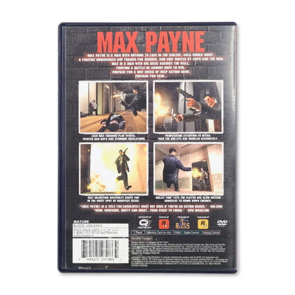 Max Payne [Greatest Hits] for Sony PlayStation 2 - Case back cover - Product gallery.