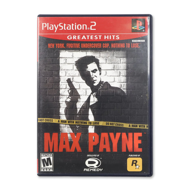 Max Payne [Greatest Hits] for Sony PlayStation 2 - Case front cover - Complete in box or case and game.