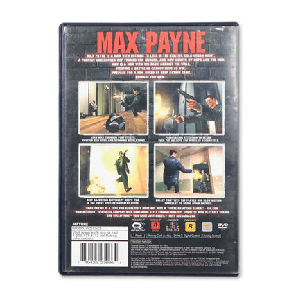 Max Payne for Sony PlayStation 2 - Case back cover - Product gallery.