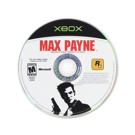 Max Payne for Microsoft Xbox - Disc front with label - Game only.