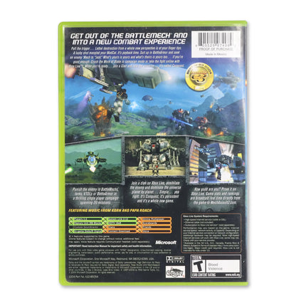 MechAssault 2 Lone Wolf for Microsoft Xbox - Case back cover - Product gallery.