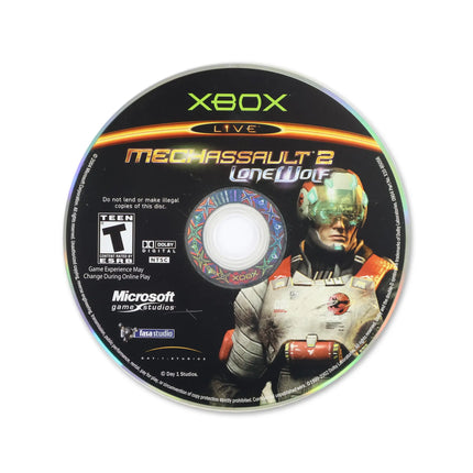 MechAssault 2 Lone Wolf for Microsoft Xbox - Disc front with label - Game only.
