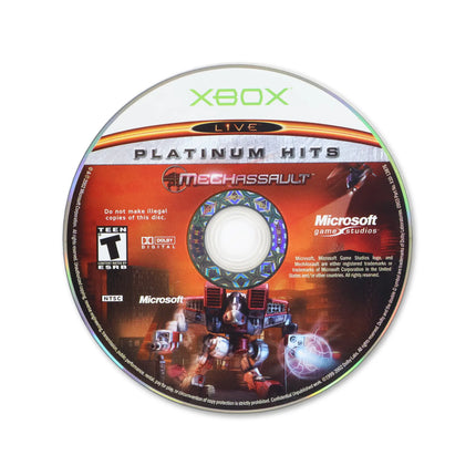MechAssault [Platinum Hits] for Microsoft Xbox - Disc front with label - Game only.