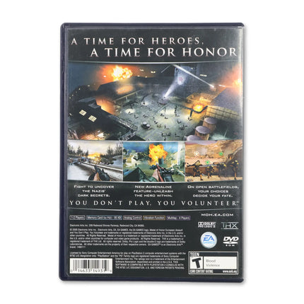Medal of Honor European Assault for Sony PlayStation 2 - Case back cover - Product gallery.
