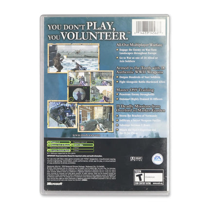 Medal of Honor Frontline [Platinum Hits] for Microsoft Xbox - Case back cover - Product gallery.