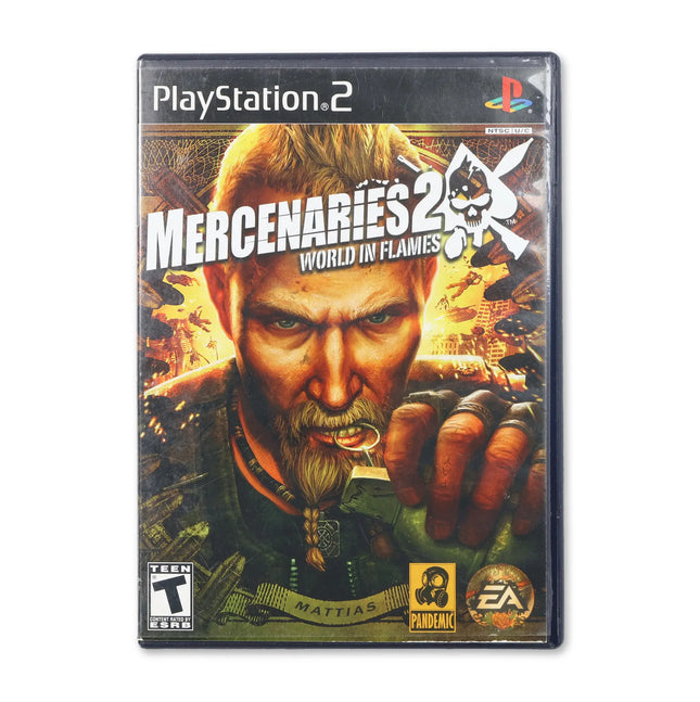 Mercenaries 2 World in Flames for Sony PlayStation 2 - Case front cover - Complete in box or case and game.