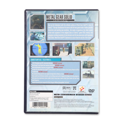 Metal Gear Solid 2 Substance for Sony PlayStation 2 - Case back cover - Product gallery.