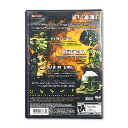 Metal Gear Solid 3 Snake Eater for Sony PlayStation 2 - Case back cover - Product gallery.
