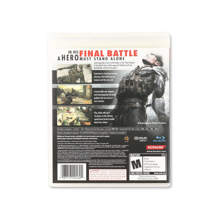 Metal Gear Solid 4 Guns of the Patriots for PlayStation 3 - Box back - Product gallery.