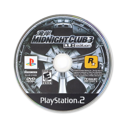 Midnight Club 3 Dub Edition for Sony PlayStation 2 - Disc front with label - Game only.