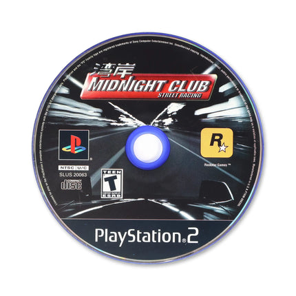 Midnight Club Street Racing for Sony PlayStation 2 - Disc front with label - Game only.