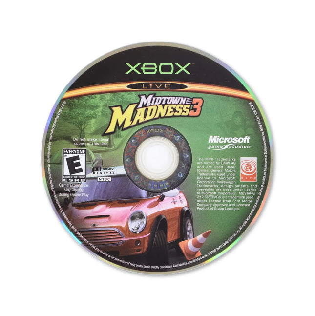 Midtown Madness 3 for Microsoft Xbox - Disc front with label - Game only.