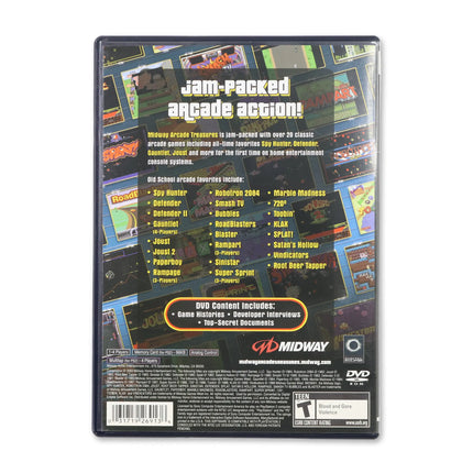 Midway Arcade Treasures for Sony PlayStation 2 - Case back cover - Product gallery.
