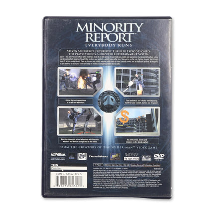 Minority Report for Sony PlayStation 2 - Case back cover - Product gallery.
