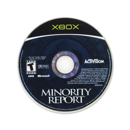 Minority Report for Microsoft Xbox - Disc front with label - Game only.