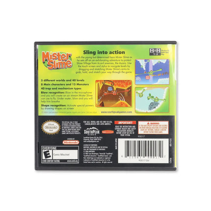 Mister Slime for Nintendo DS - Box back - Product gallery.