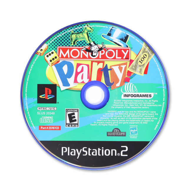 Monopoly Party for Sony PlayStation 2 - Disc front with label - Game only.