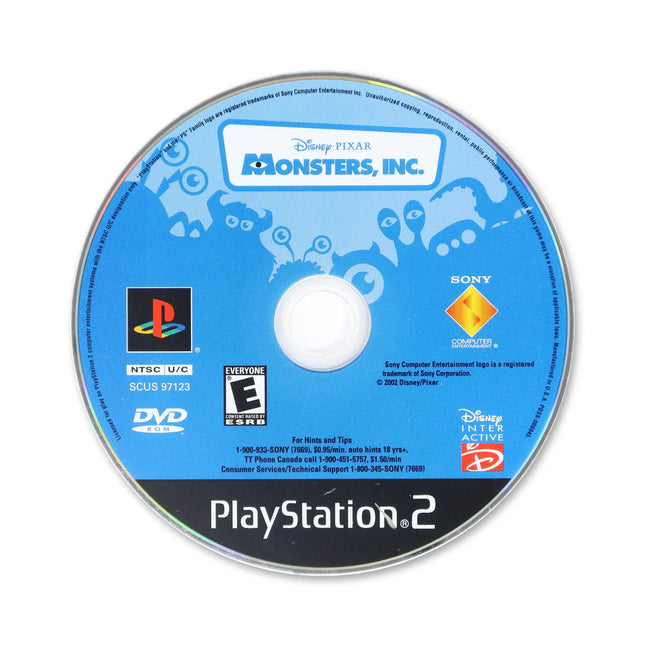 Monsters Inc for Sony PlayStation 2 - Disc front with label - Game only.