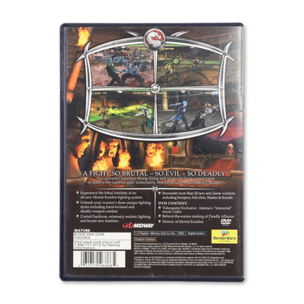 Mortal Kombat Deadly Alliance for Sony PlayStation 2 - Case back cover - Product gallery.