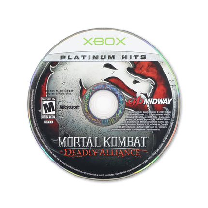 Mortal Kombat Deadly Alliance [Platinum Hits] for Microsoft Xbox - Disc front with label - Game only.