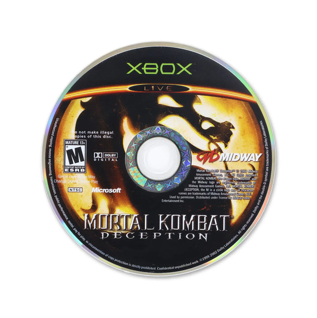 Mortal Kombat Deception for Microsoft Xbox - Disc front with label - Game only.