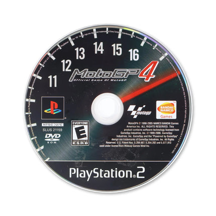MotoGP 4 for Sony PlayStation 2 - Disc front with label - Game only.