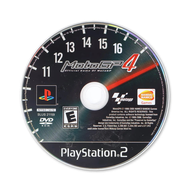 MotoGP 4 for Sony PlayStation 2 - Disc front with label - Game only.